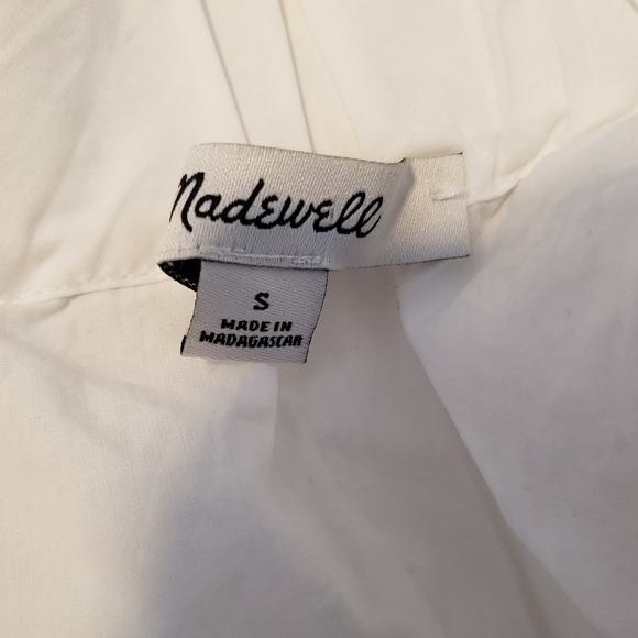 Madewell White Off Shoulder Top Small Peasant Blouse - Picture 9 of 10